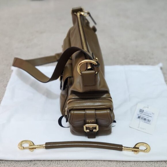 Chloe Camera Bag in Shiny Leather Color Dark Khaki - Picture 7 of 11